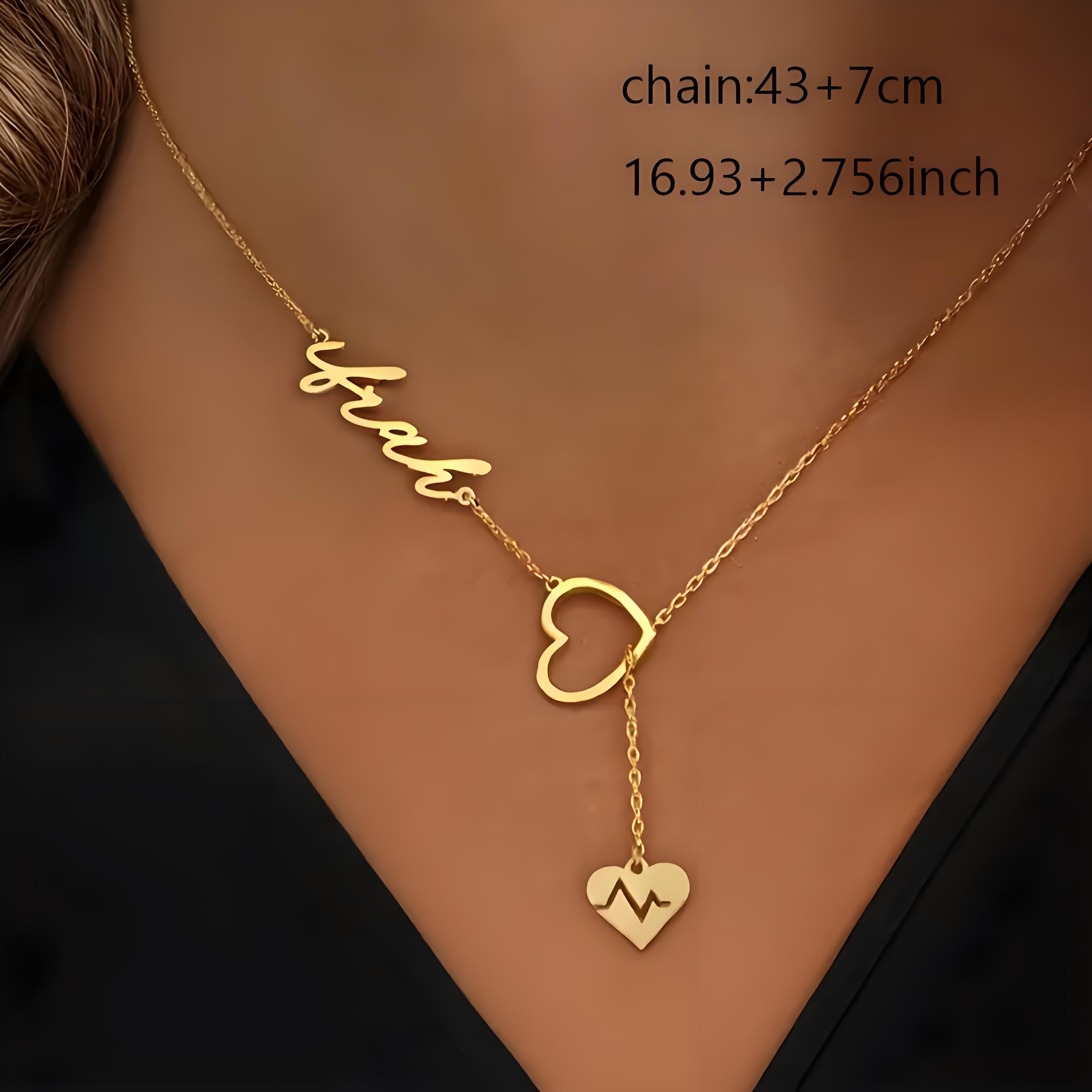개인화 된 커플 하트 비트 이름 목걸이, Y 모양의 체 - Birth Flower Necklace 리뷰 및 가격
